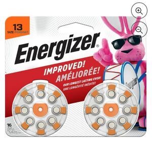 Energizer Hearing Aid Batteries x 16  Size 13